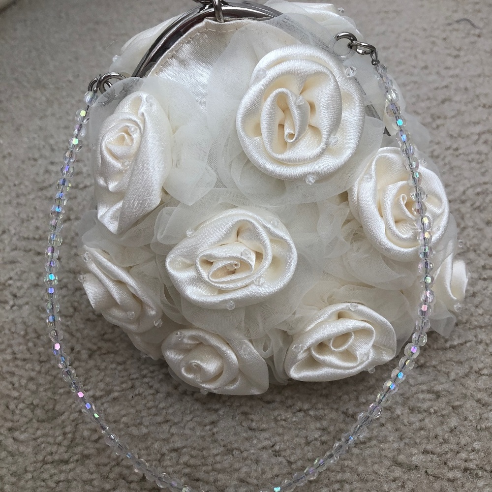 Wedding floral beaded purse